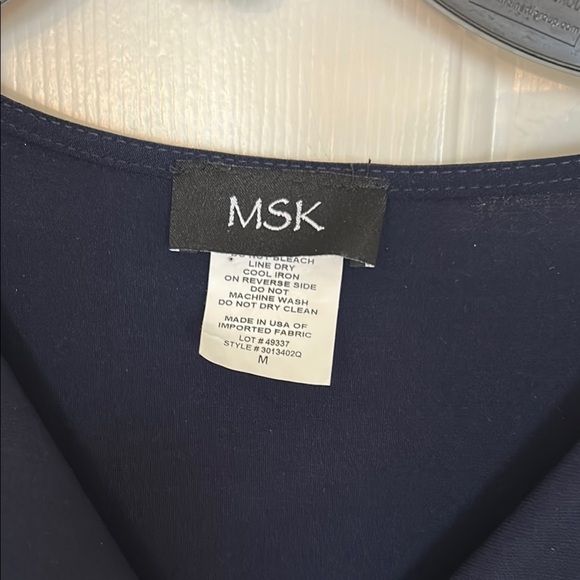 MSK Black Sheath Dress with Bishop Sleeves Sz M - Picture 2 of 10